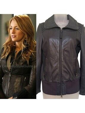 ASO Serena Van Der Woodsen Gossip Girl Mackage Leather Jacket Size Small